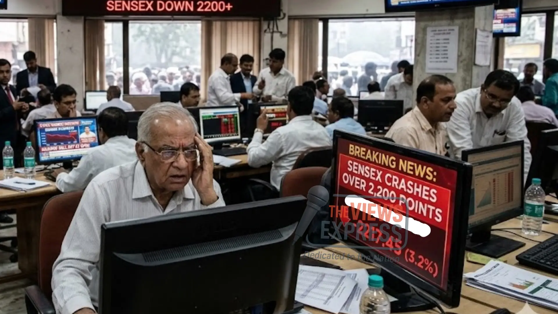 Sensex Slumps 2,200 Points Amid Global Economic Concerns